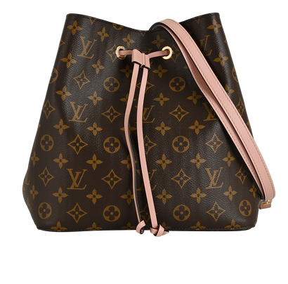 NeoNoe MM Bucket Bag, &pound;1,100, Handbags, Brown/Pink, Canvas/Leather, Front view